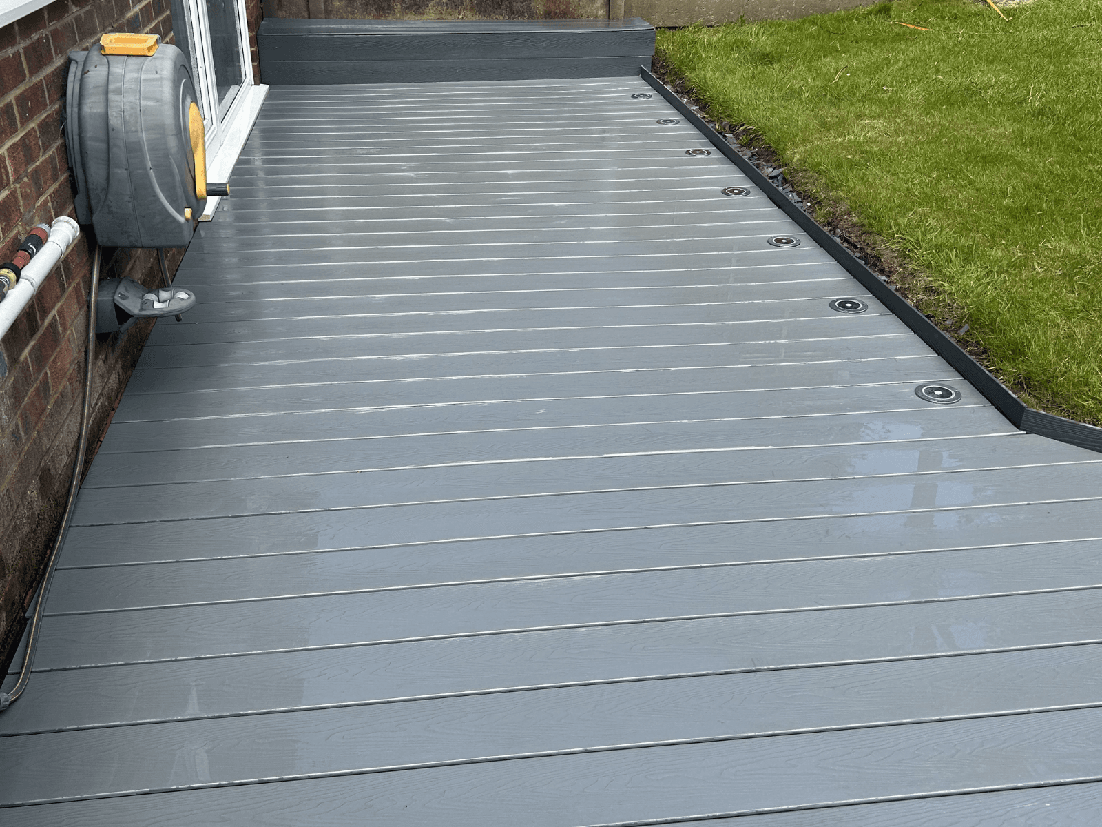 Composite decking after cleaning
