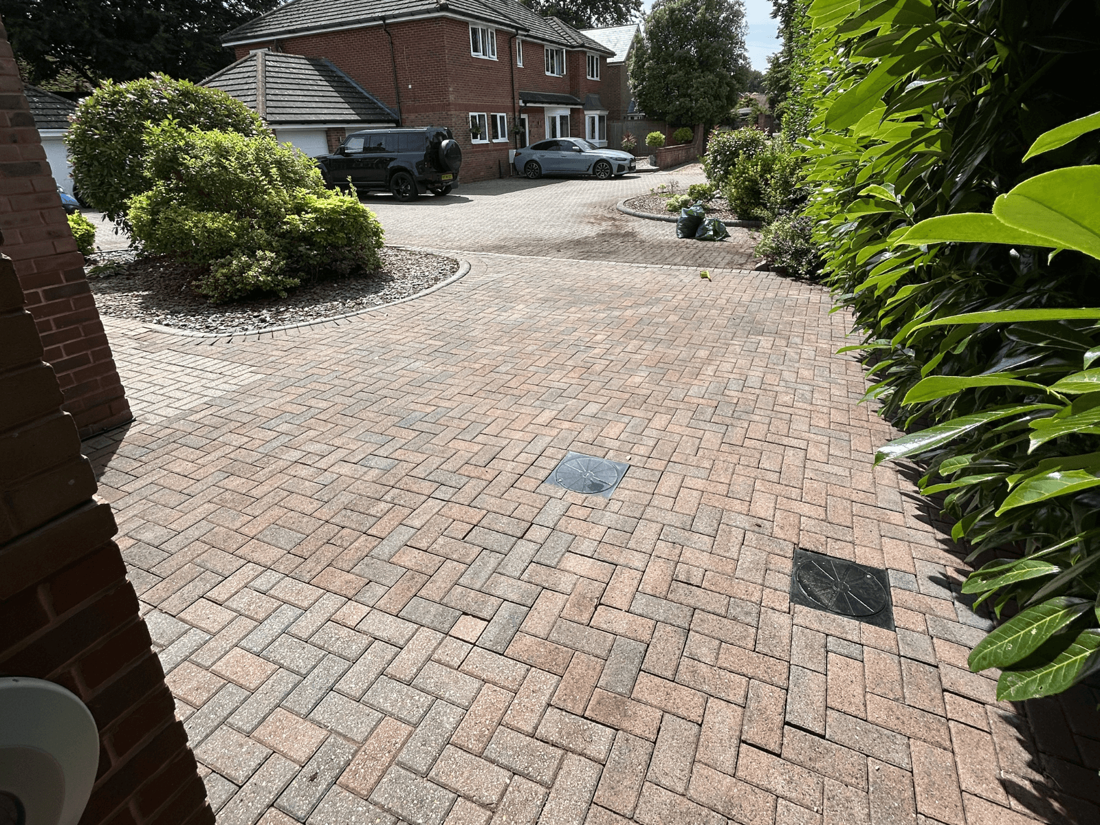 Block paving driveway after cleaning