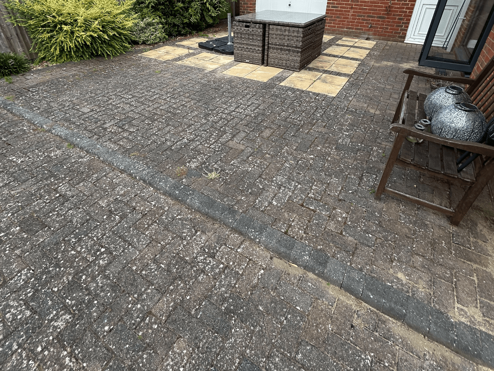 Patio clean-up before cleaning
